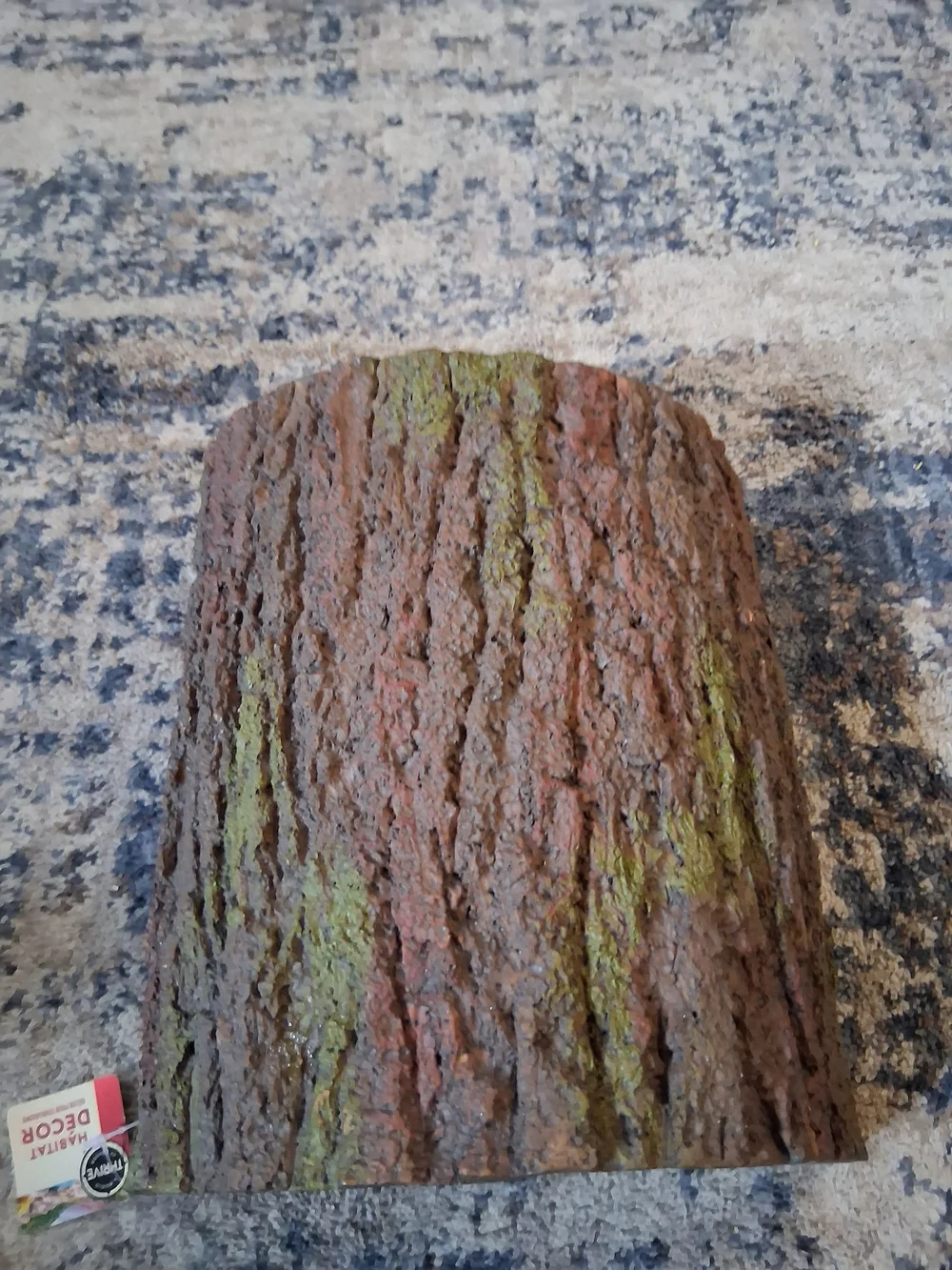 Thrive Reptile Habitat Bark Hide - Brown with Green Accents